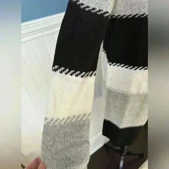 NWT Stitch Fix Fortune + Ivy Adeline Cardigan Open Front~gray, black,& white~XS - Picture 4 of 8